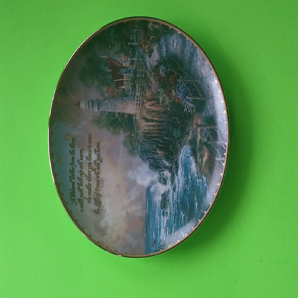 Decorative Plate with Lighthouse Scene